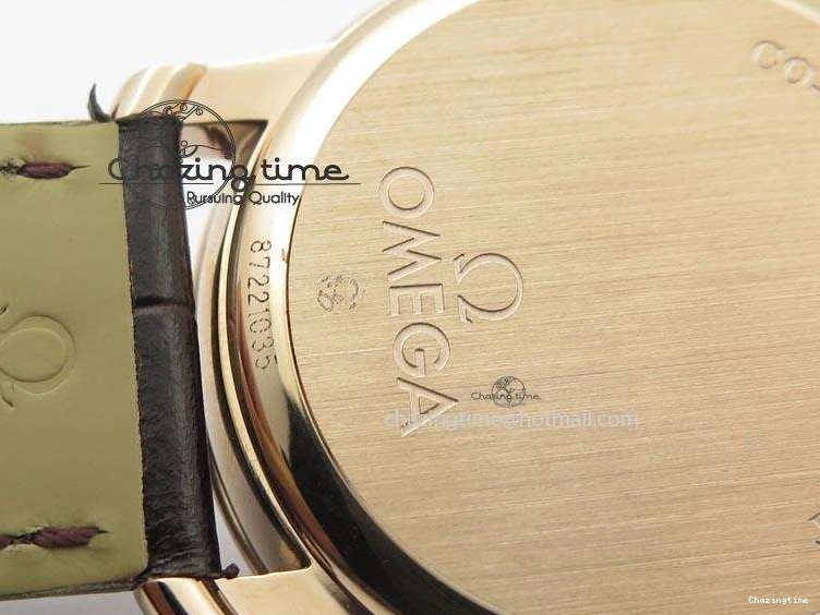 0207 Popular De Ville MK 1:1 Best Edition RG White Dial On Black Leather Asian Seagull T1701 (Sec@6) 8237